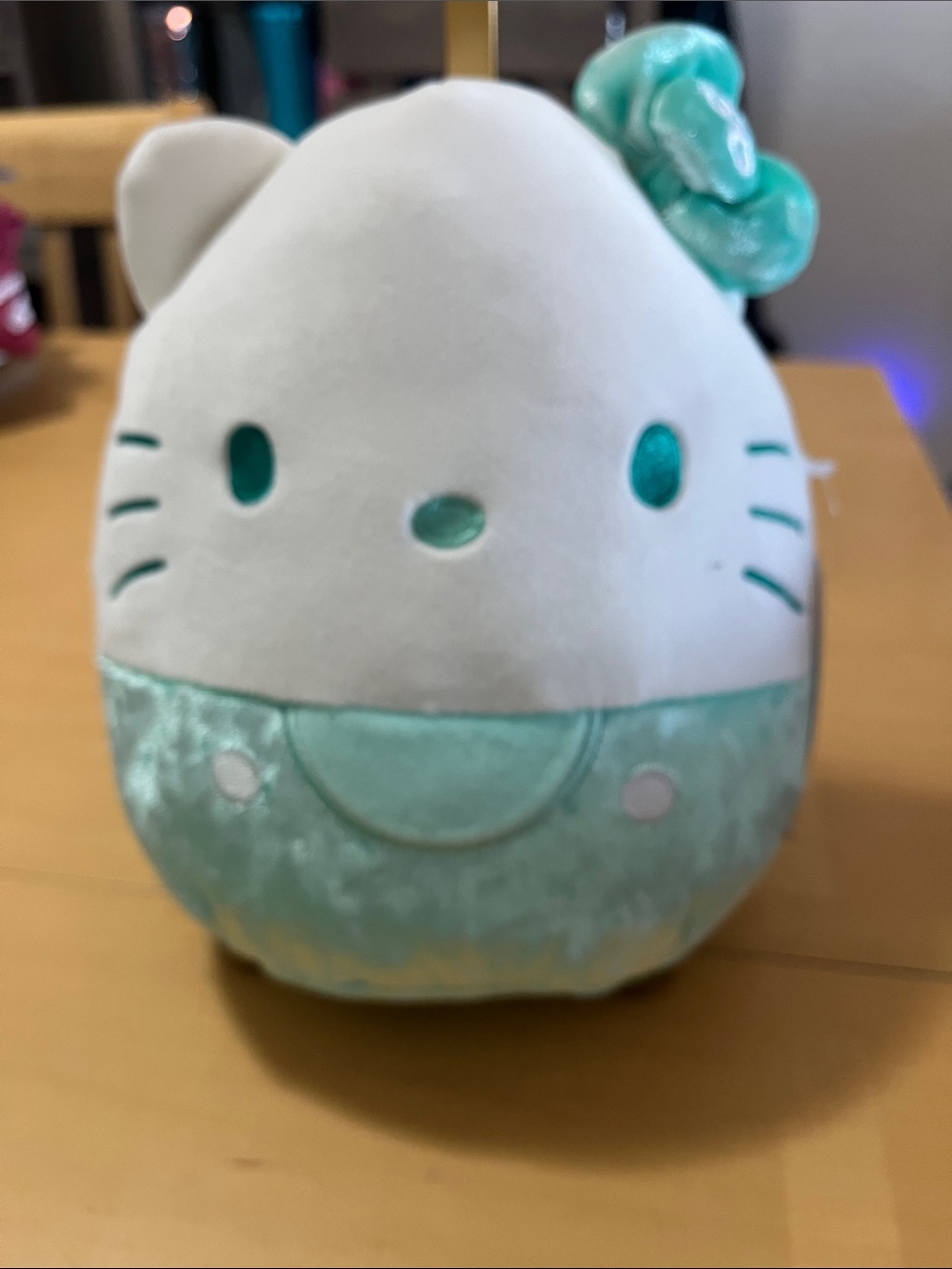 Squishmallows Hello Kitty Style Plush in White and Aqua